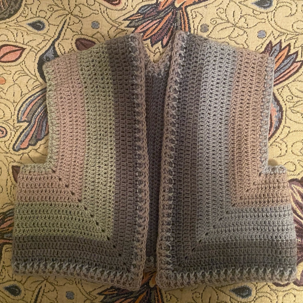 Multicolor Crochet Sleeveless Jacket